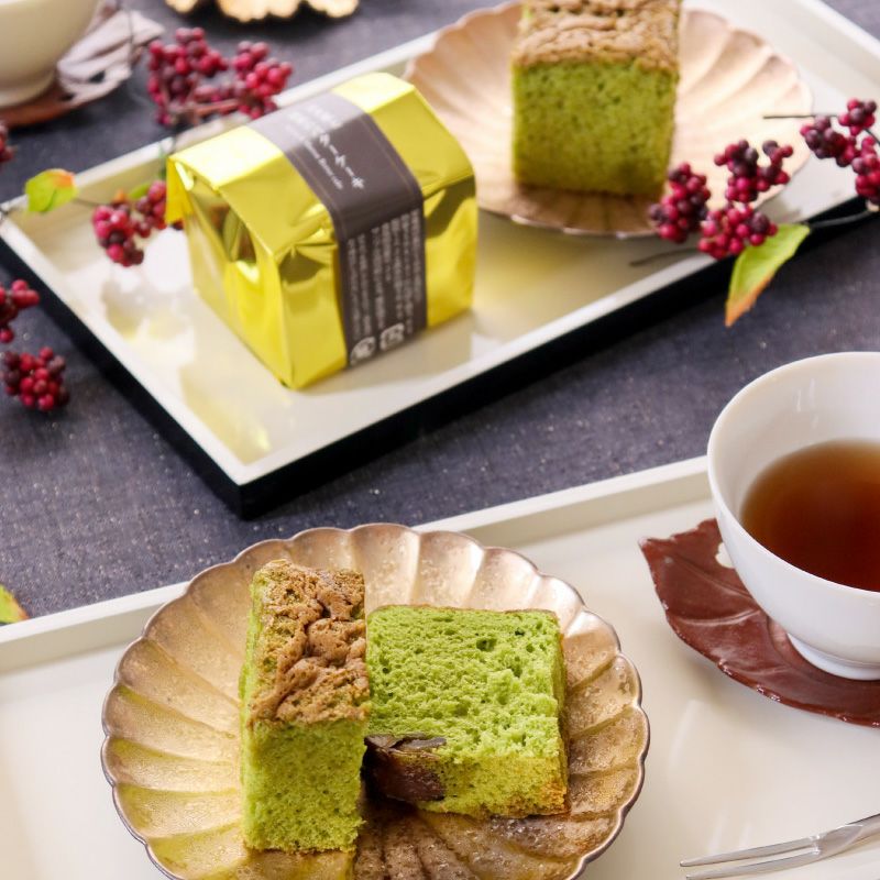 渋皮栗と抹茶のバターケーキ(キューブ)【9/1～10/31発送限定